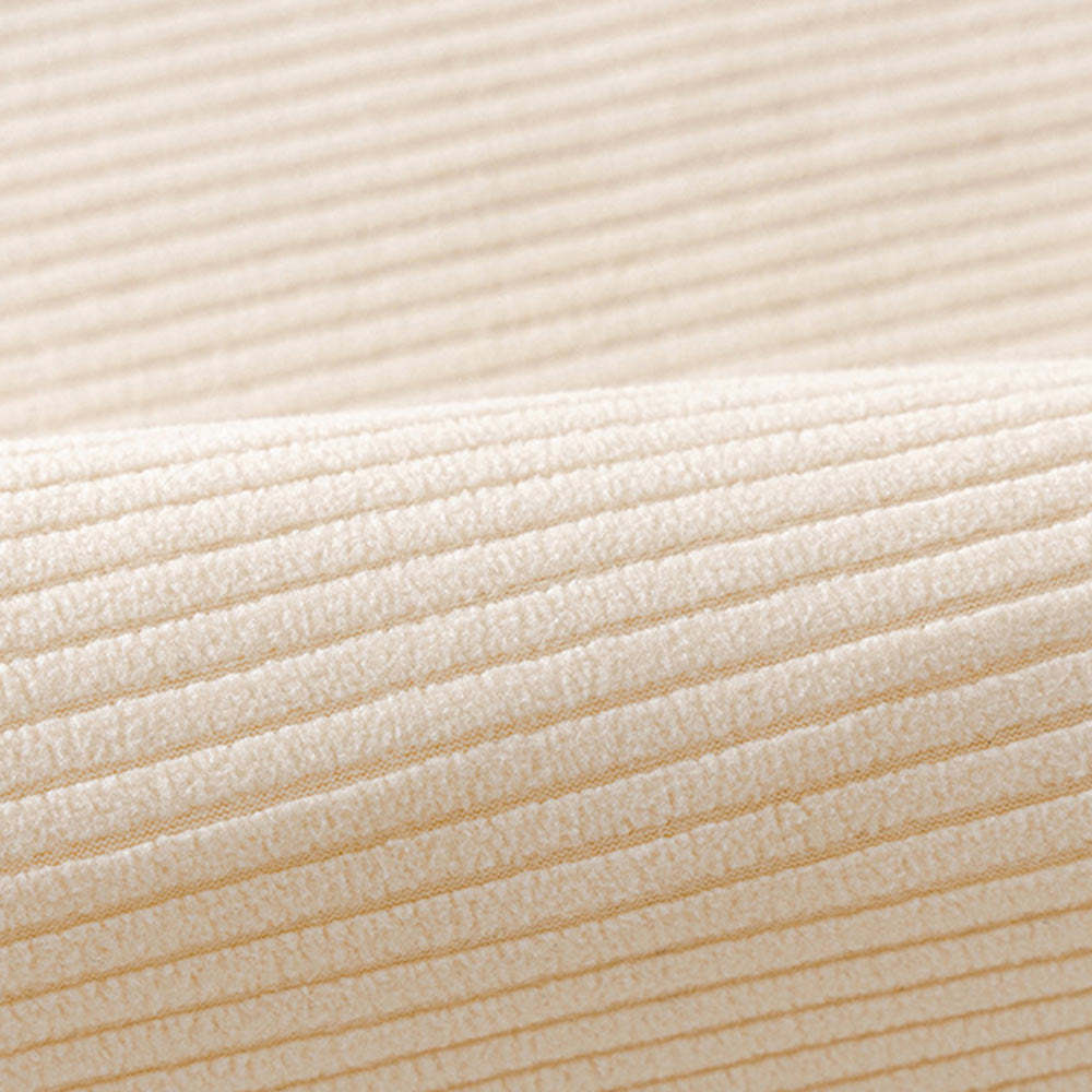 Modern Cream Vertical Stripes Fleece Sofa Cover for All Seasons