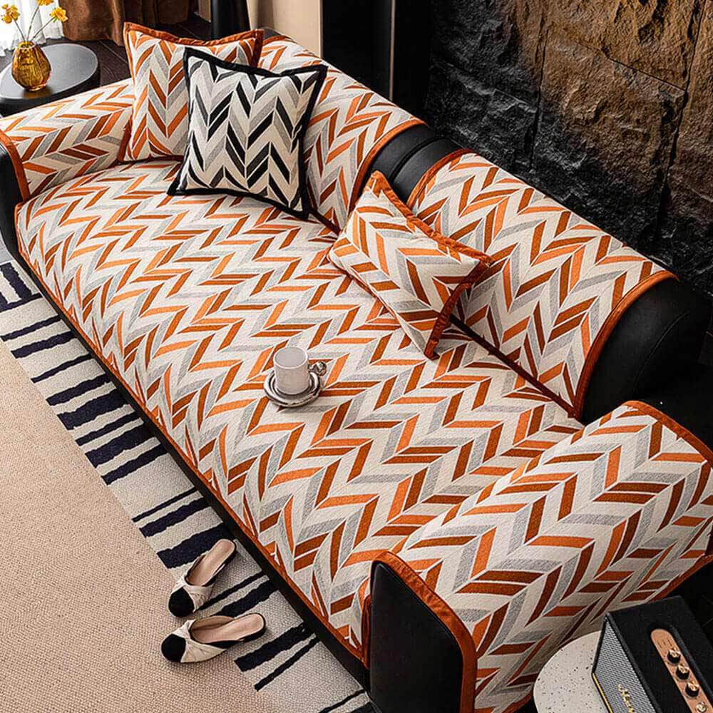 Modern Scandinavian Pet-Friendly Chenille Non-Slip Sofa Cover