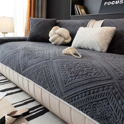 Nordic Style Carved Plush Decorative Non-Slip Sofa Cover