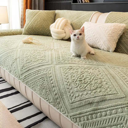 Nordic Style Carved Plush Decorative Non-Slip Sofa Cover