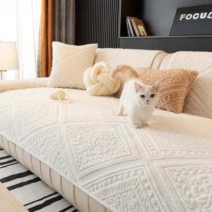 Nordic Style Carved Plush Decorative Non-Slip Sofa Cover