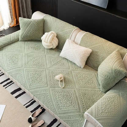 Nordic Style Carved Plush Decorative Non-Slip Sofa Cover