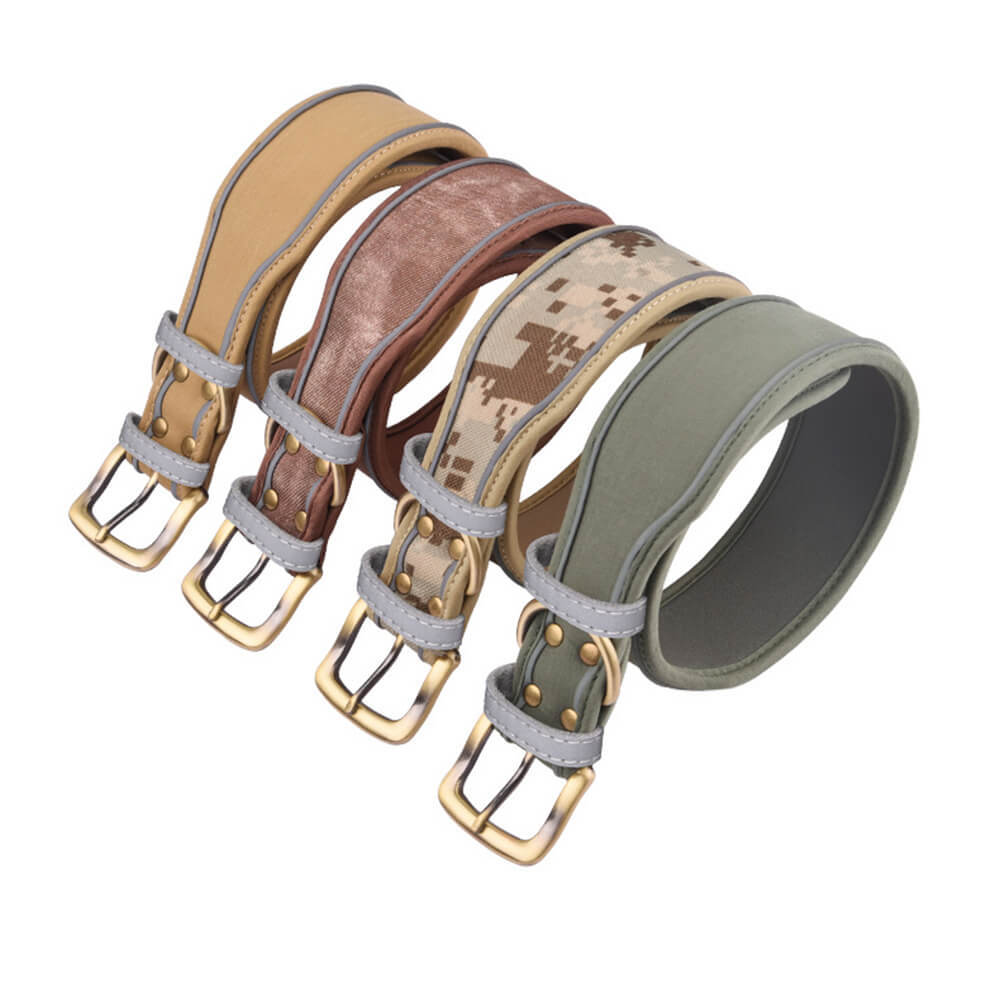 Printed Reflective Soft Faux Microfiber Dog Collar