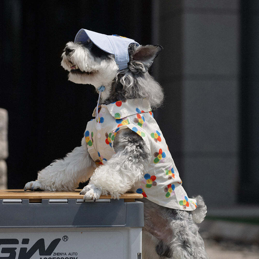 Stylish Printed Cotton Button-Up Dog Shirts