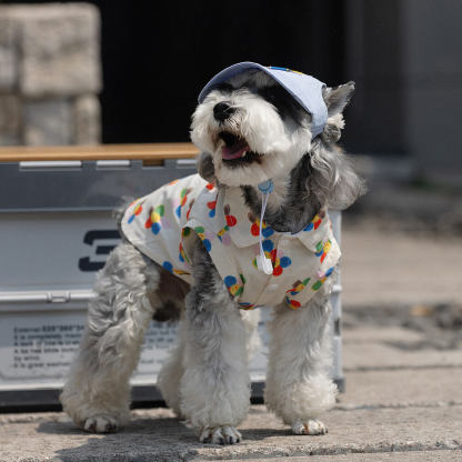Stylish Printed Cotton Button-Up Dog Shirts