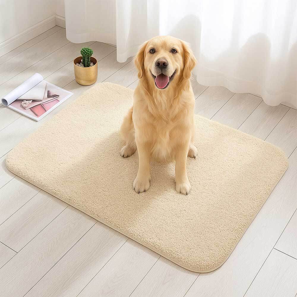 Thick Plush Absorbent Mud-Resistant Pet Door Mat for Dirty Paws