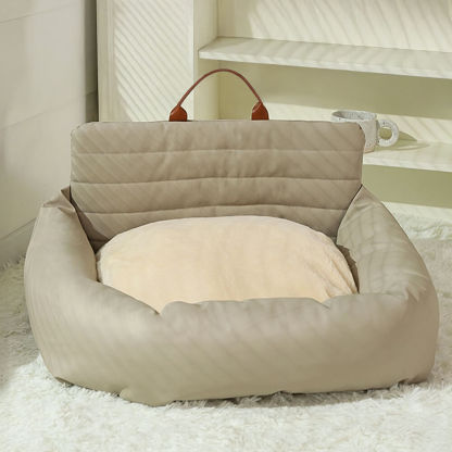 Thick and Soft Backrest Dog Car Seat Bed