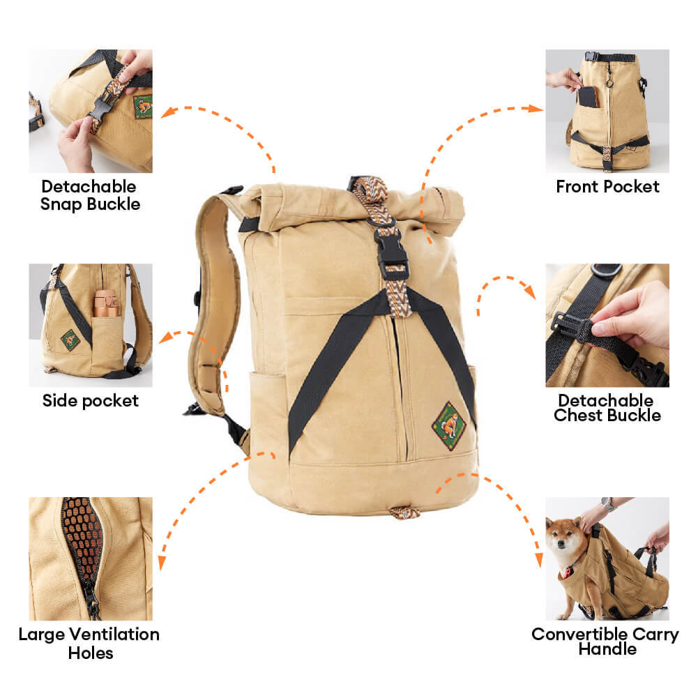 Ventilated and Durable Outdoor Hiking Dog Carrier Bag