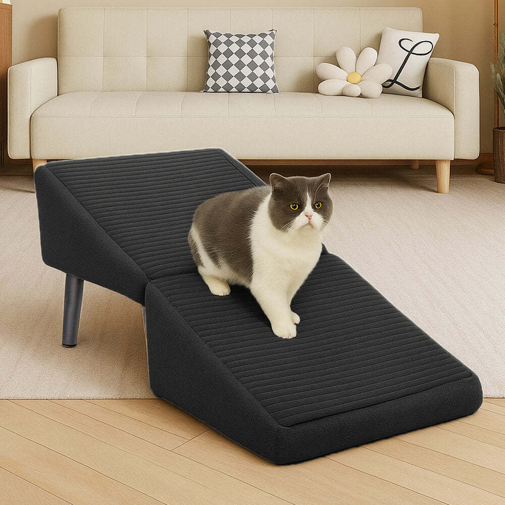 2-in-1 Convertible Wooden Home Step Stool Dog Ramp Steps