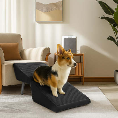2-in-1 Convertible Wooden Home Step Stool Dog Ramp Steps