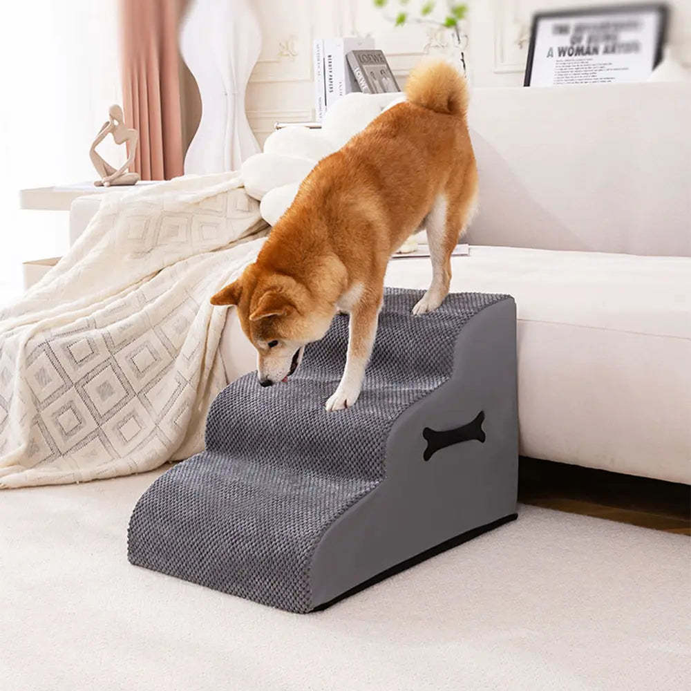 Adjustable Non-Slip Washable Soft Dog Steps with Gentle Ramp
