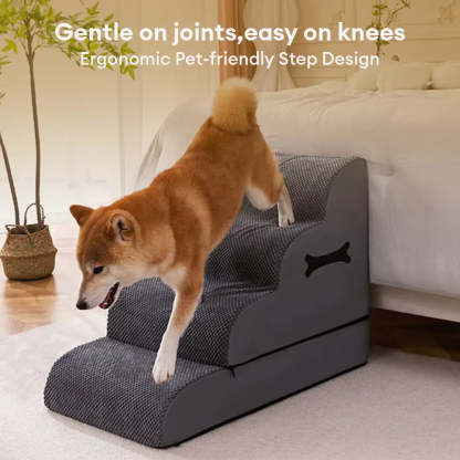 Adjustable Non-Slip Washable Soft Dog Steps with Gentle Ramp