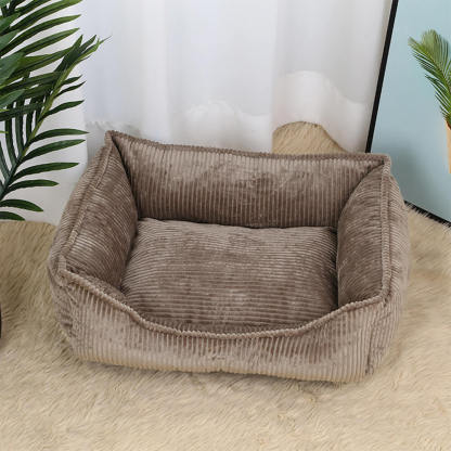 All-Season Cosy Durable Corduroy Dog Sofa Bed for Small & Medium Dogs