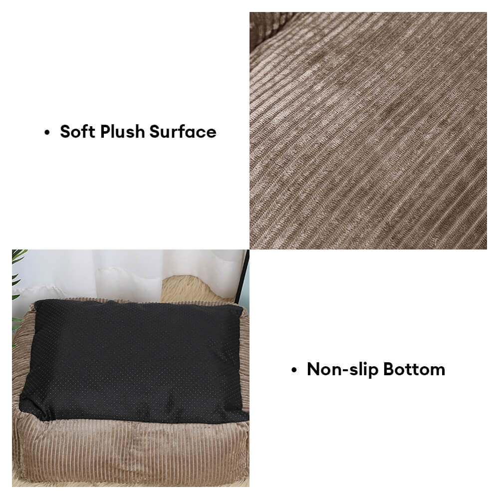 All-Season Cosy Durable Corduroy Dog Sofa Bed for Small & Medium Dogs