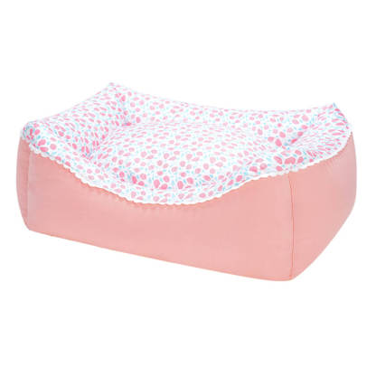 All-Season Cosy Washable Floral Cotton Dog & Cat Bed