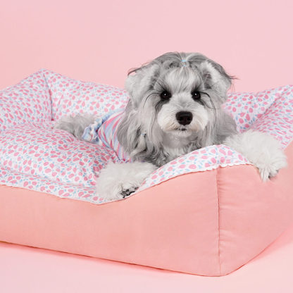 All-Season Cosy Washable Floral Cotton Dog & Cat Bed