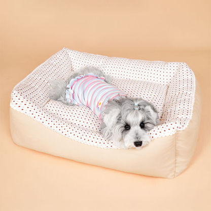 All-Season Cosy Washable Floral Cotton Dog & Cat Bed