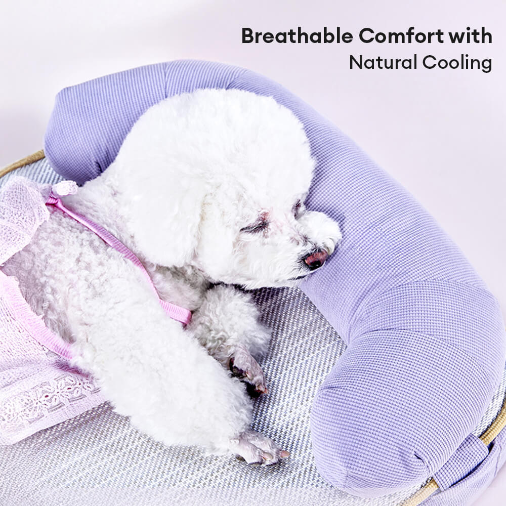 All Season Breathable Orthopaedic Dog Bed with Waterproof Liner and Pillow
