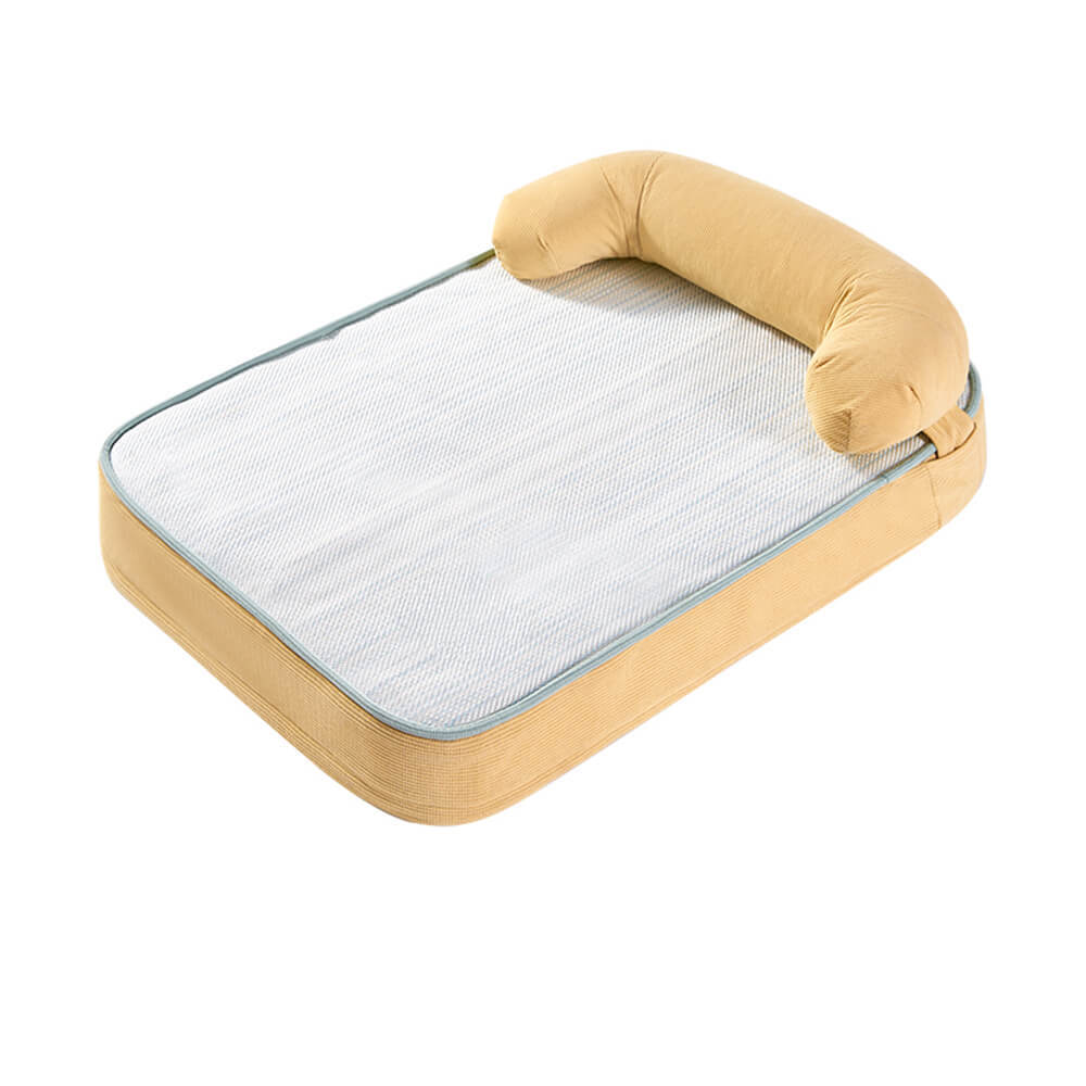 All Season Breathable Orthopaedic Dog Bed with Waterproof Liner and Pillow