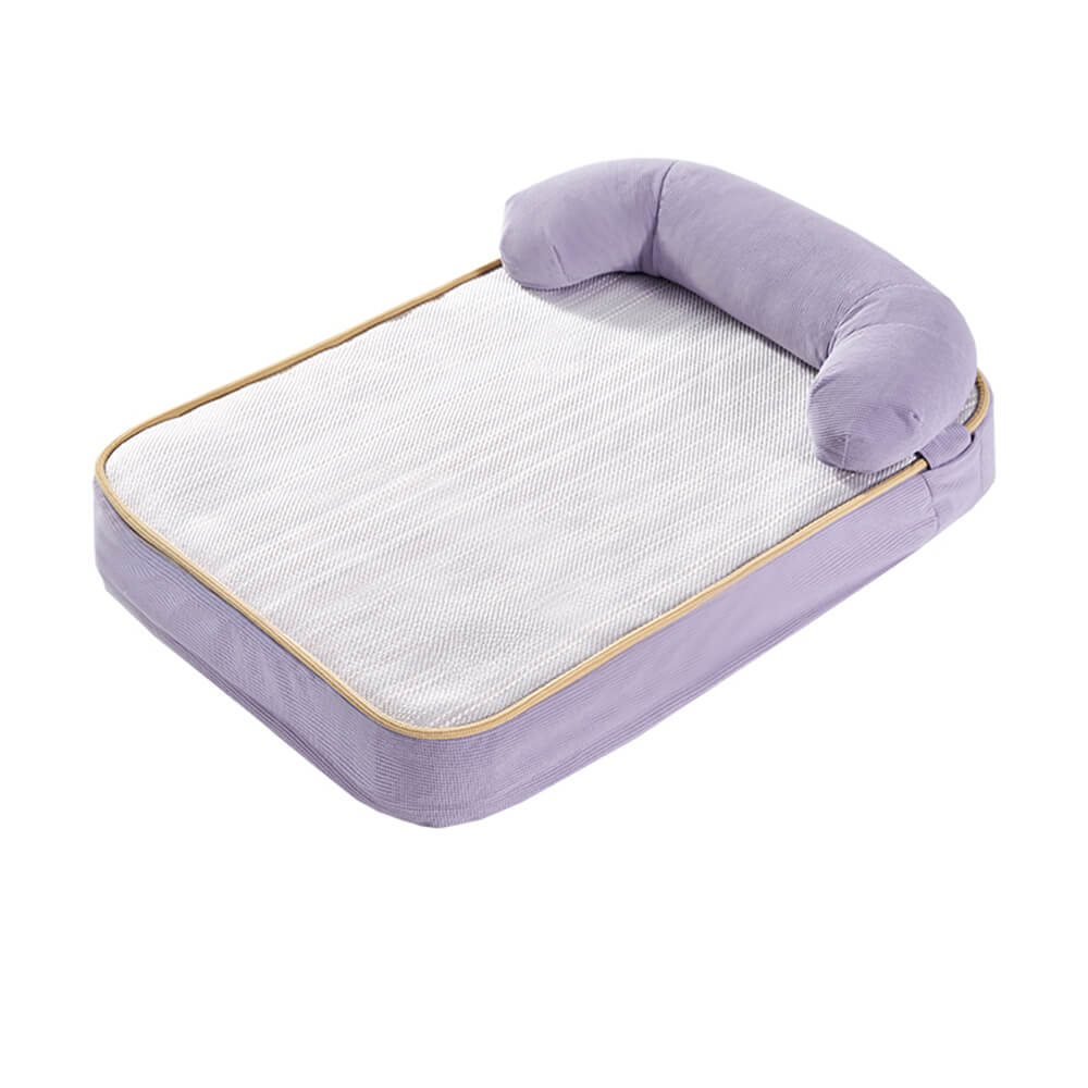 All Season Breathable Orthopaedic Dog Bed with Waterproof Liner and Pillow