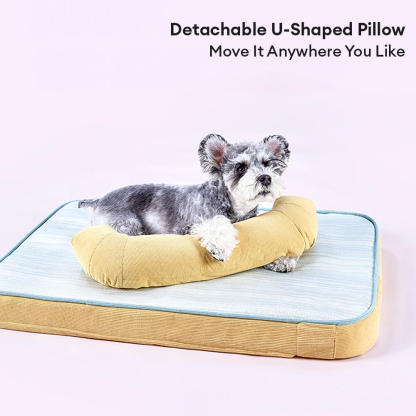 All Season Breathable Orthopaedic Dog Bed with Waterproof Liner and Pillow