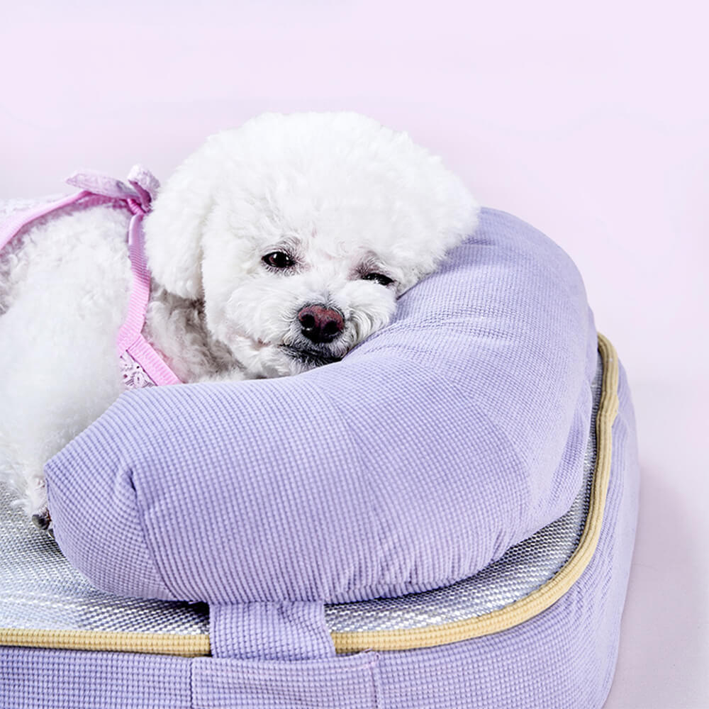 All Season Breathable Orthopaedic Dog Bed with Waterproof Liner and Pillow