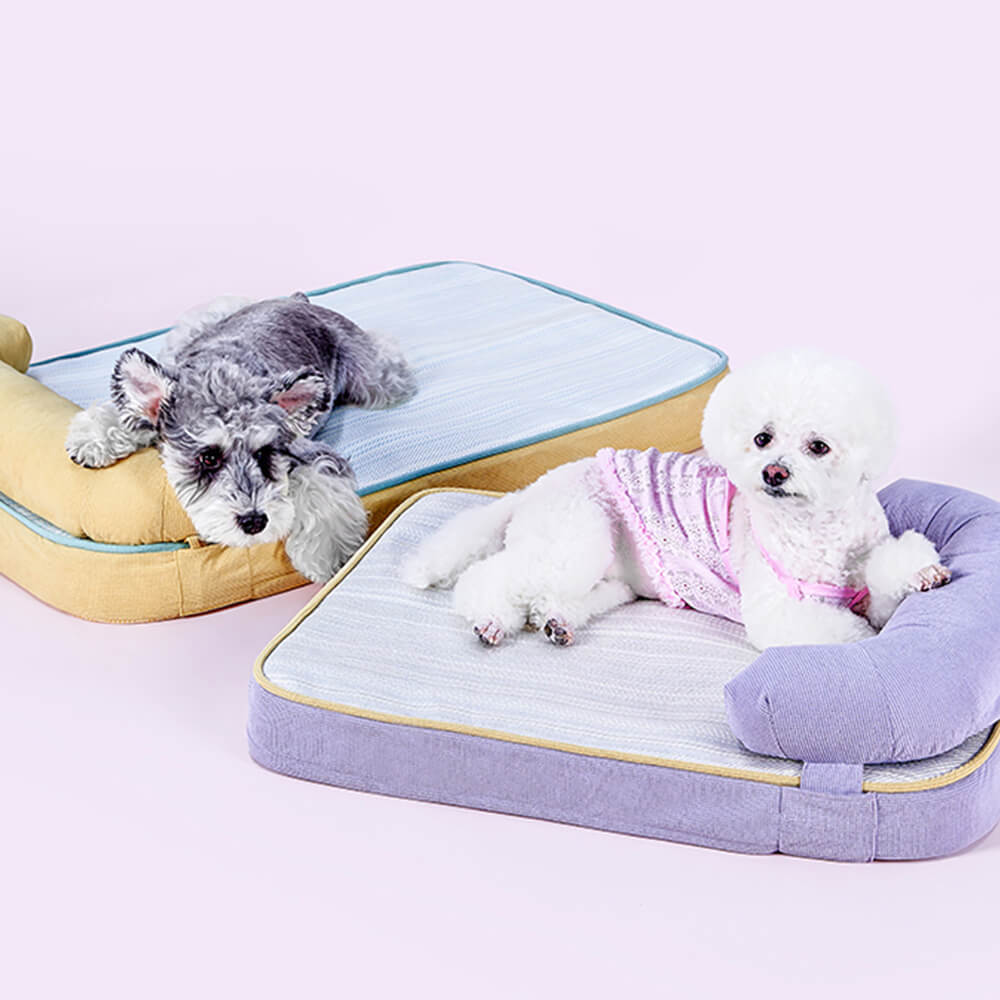 All Season Breathable Orthopaedic Dog Bed with Waterproof Liner and Pillow