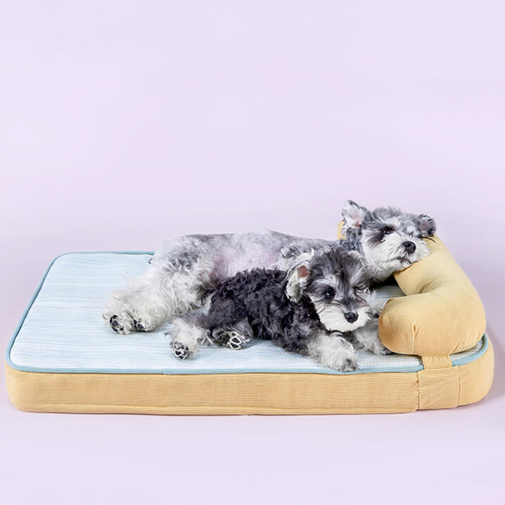 All Season Breathable Orthopaedic Dog Bed with Waterproof Liner and Pillow