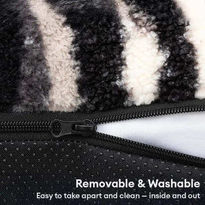 Artistic Faux Lambs Wool Warm Scratch-Resistant & Deep Sleep Comfort Large Dog Bed