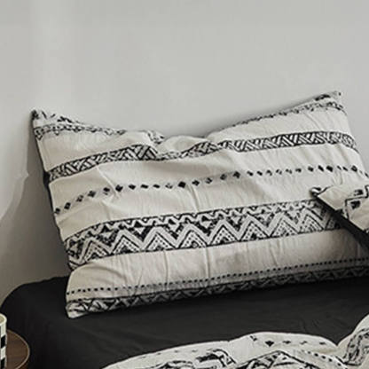 Bohemian Vintage Geometric Yarn-Dyed 100% Cotton Bed Sheet Set