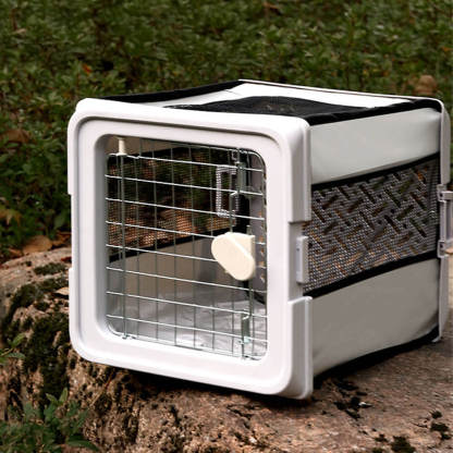 Breathable Foldable Hard-Shell Pet Carrier Crate for Cats & Small Dogs