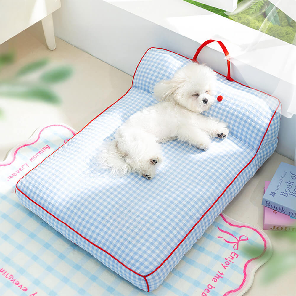 Chequerboard Breathable Scratch-resistant Spine Protection Dog Bed