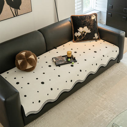 Chenile Fabric Sofa Protector Wavy Edge Non-Slip Sofa Cover