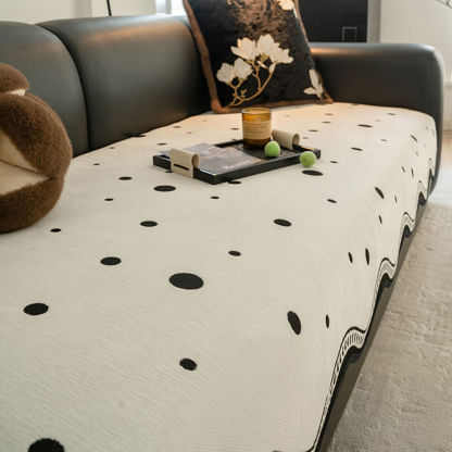 Chenile Fabric Sofa Protector Wavy Edge Non-Slip Sofa Cover