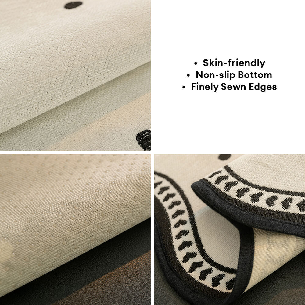 Chenile Fabric Sofa Protector Wavy Edge Non-Slip Sofa Cover