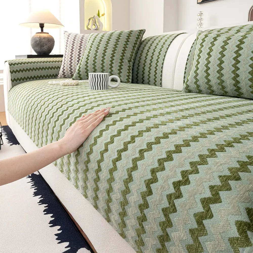 Chenille Art Corrugated Breathable Non-slip Sofa Cover