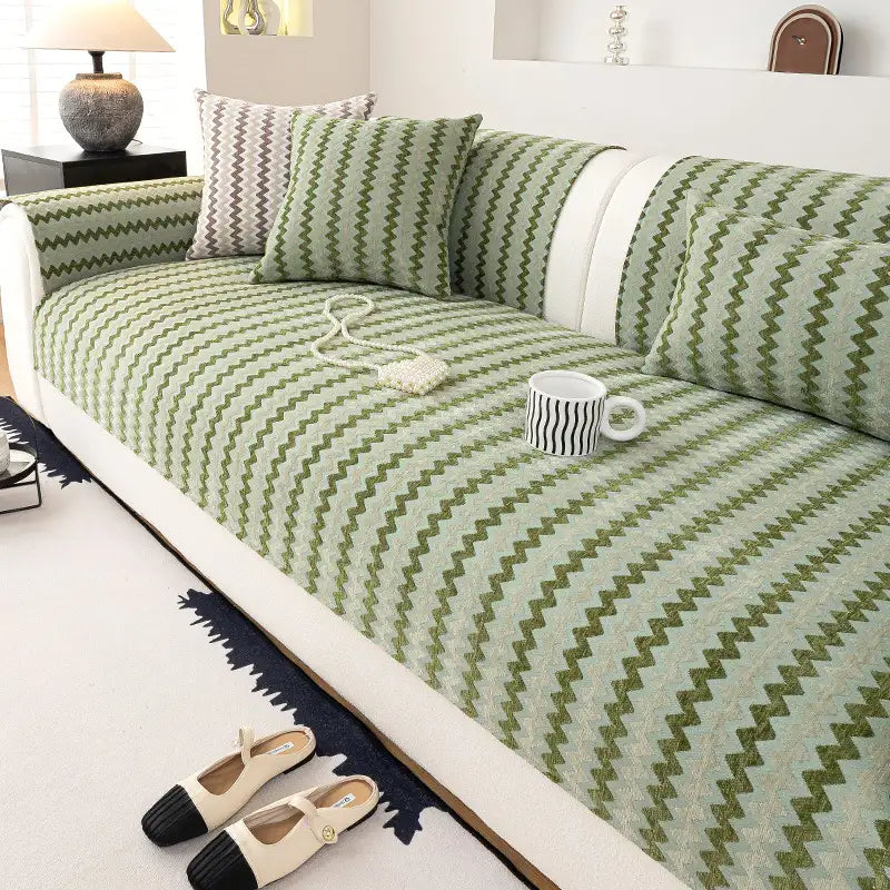 Chenille Art Corrugated Breathable Non-slip Sofa Cover