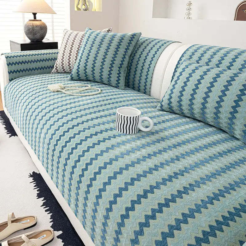 Chenille Art Corrugated Breathable Non-slip Sofa Cover