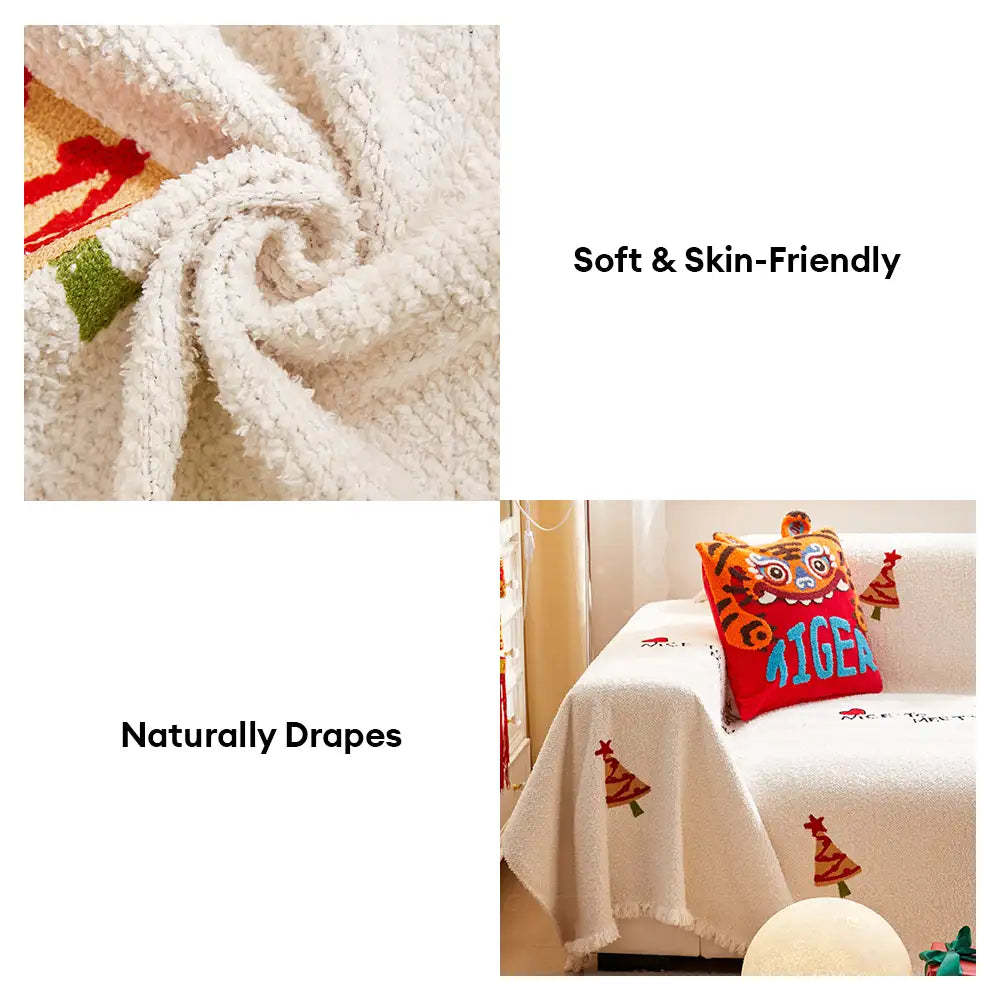 Christmas Tree Chic Thick Plush Sofa Blanket Sofa Cover
