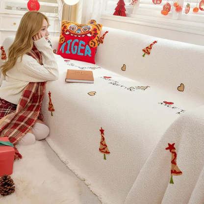 Christmas Tree Chic Thick Plush Sofa Blanket Sofa Cover