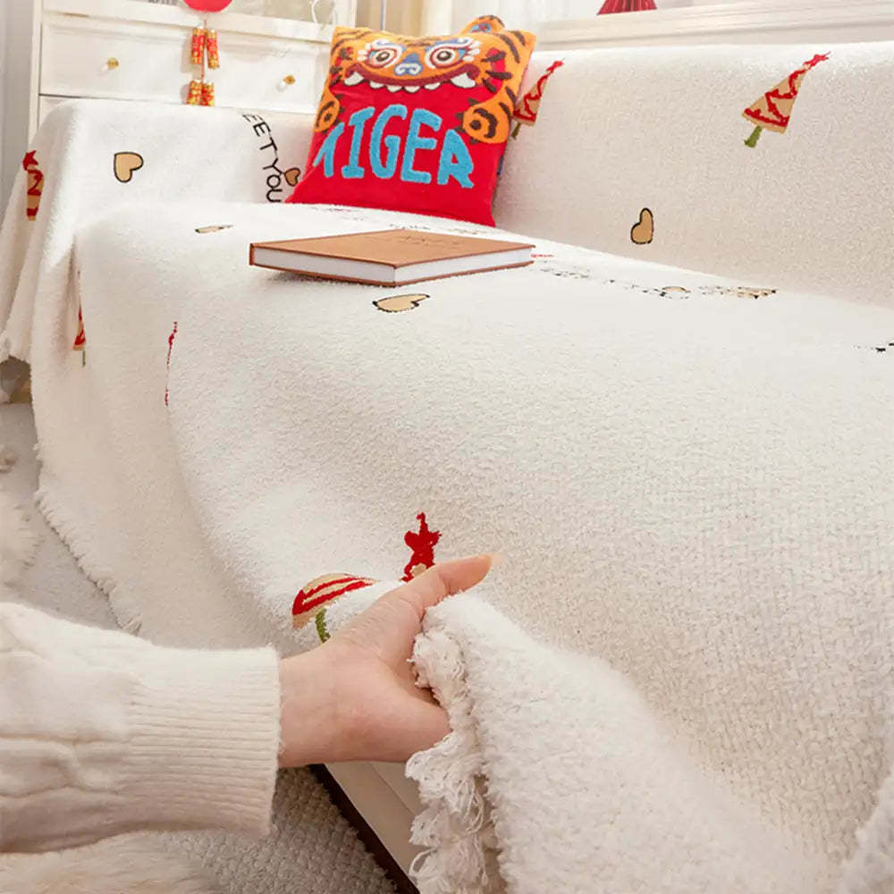 Christmas Tree Chic Thick Plush Sofa Blanket Sofa Cover