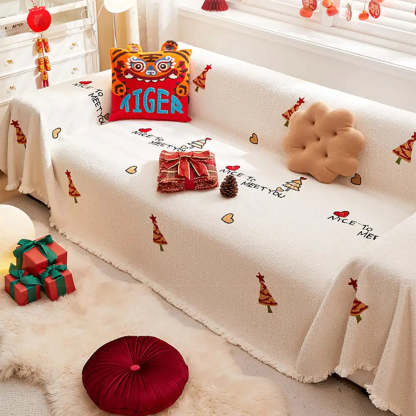 Christmas Tree Chic Thick Plush Sofa Blanket Sofa Cover