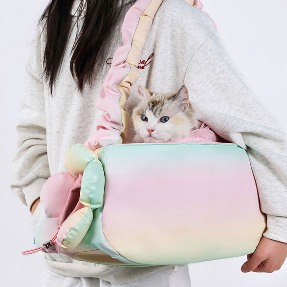 Colourful Fashion PU Leather Waterproof Portable Pet Carrier Bag