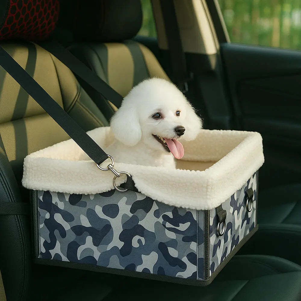 Cosy Foldable Booster Dog Car Seat with Washable Lining for Small Pets Travel Safety