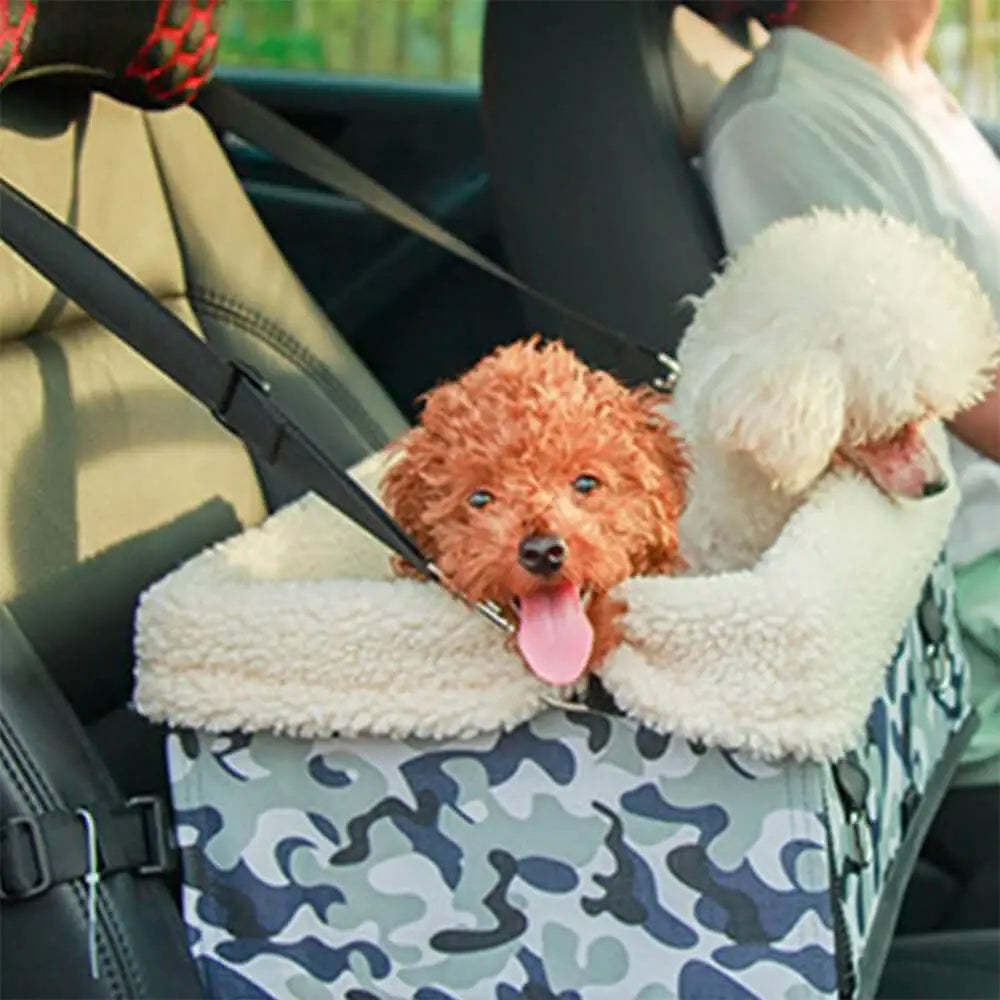 Cosy Foldable Booster Dog Car Seat with Washable Lining for Small Pets Travel Safety
