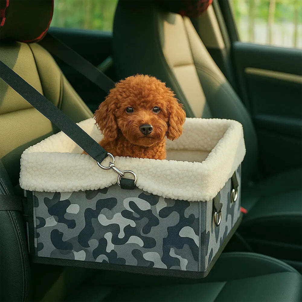 Cosy Foldable Booster Dog Car Seat with Washable Lining for Small Pets Travel Safety