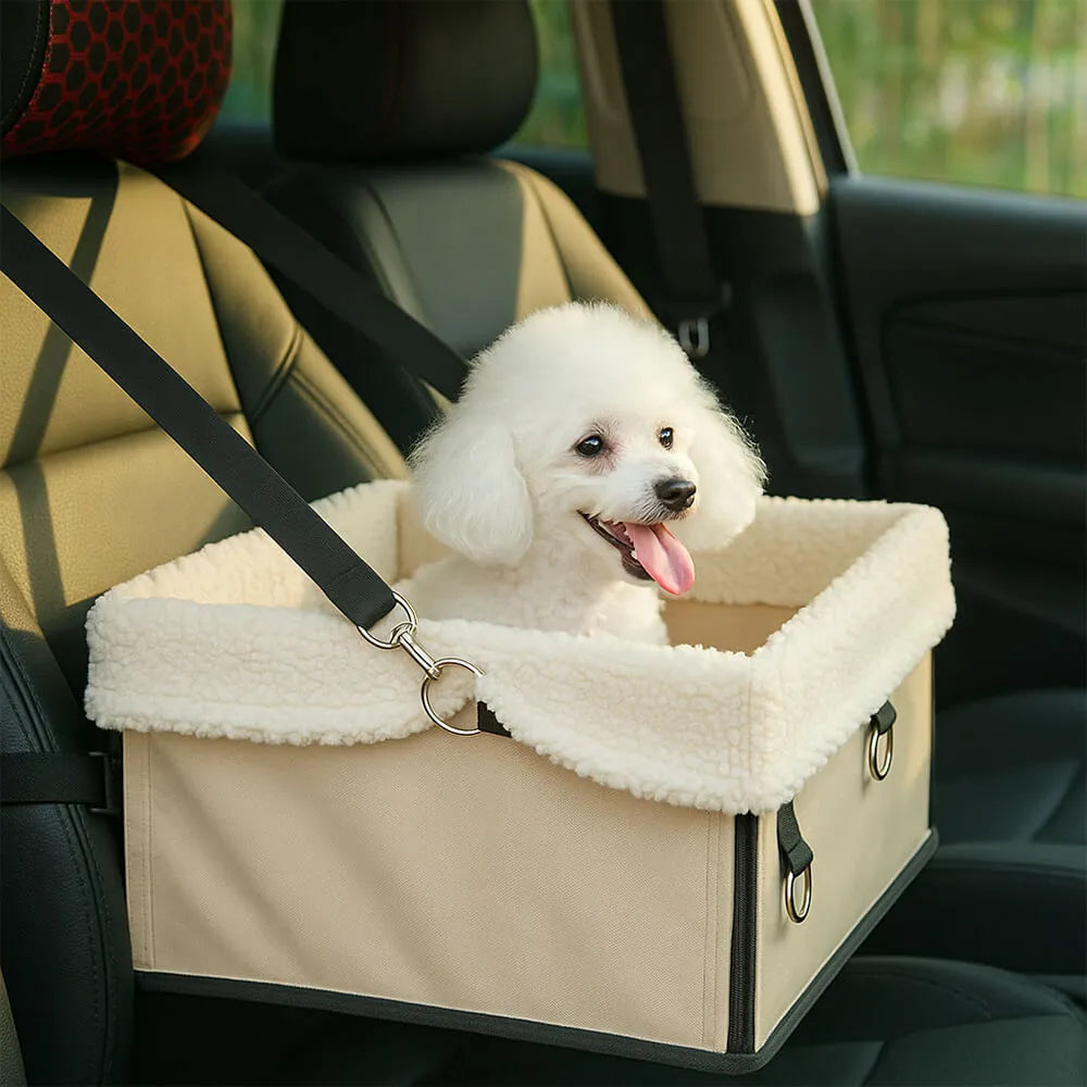 Cosy Foldable Booster Dog Car Seat with Washable Lining for Small Pets