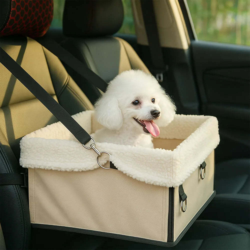 Cosy Foldable Booster Dog Car Seat with Washable Lining for Small Pets