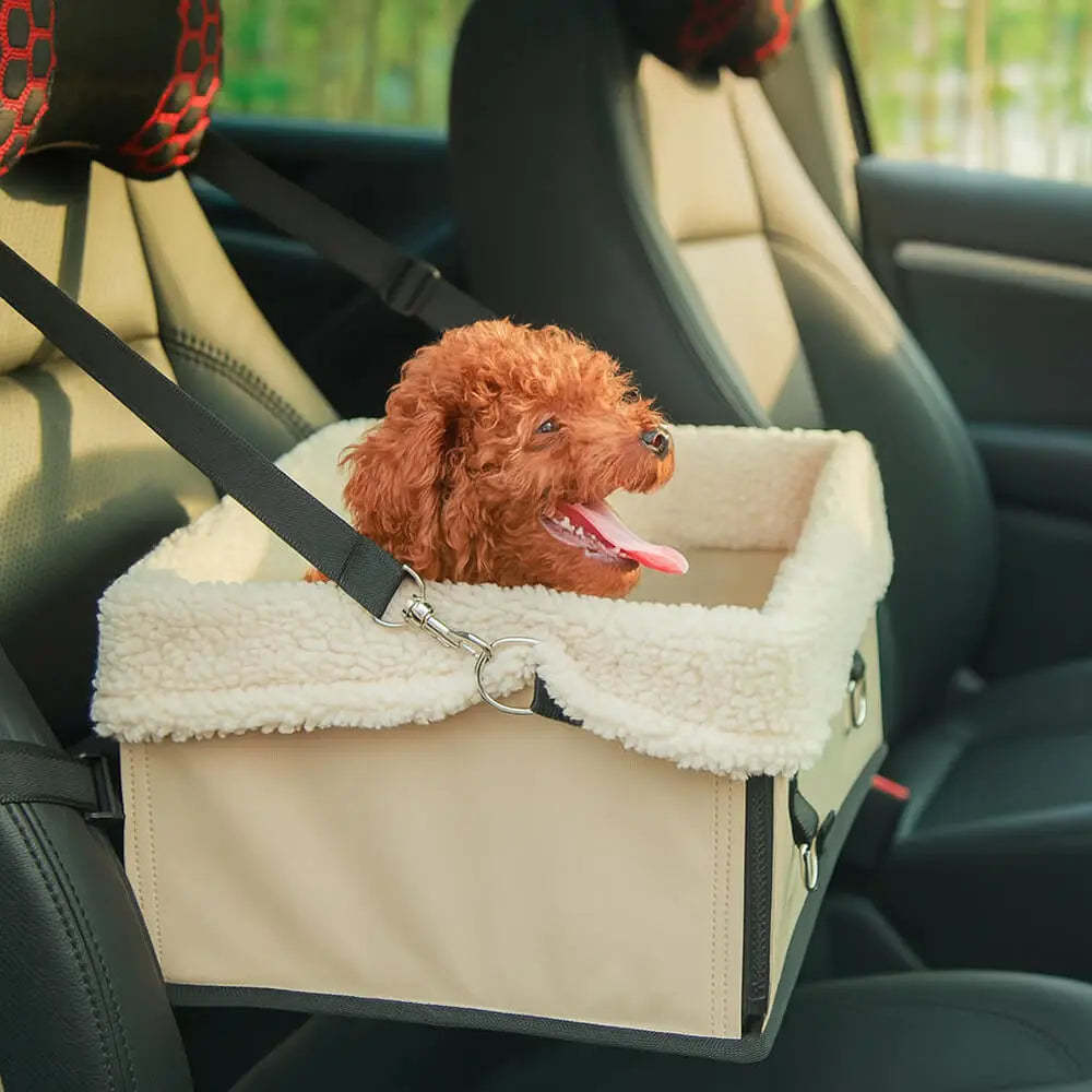 Cosy Foldable Booster Dog Car Seat with Washable Lining for Small Pets Travel Safety