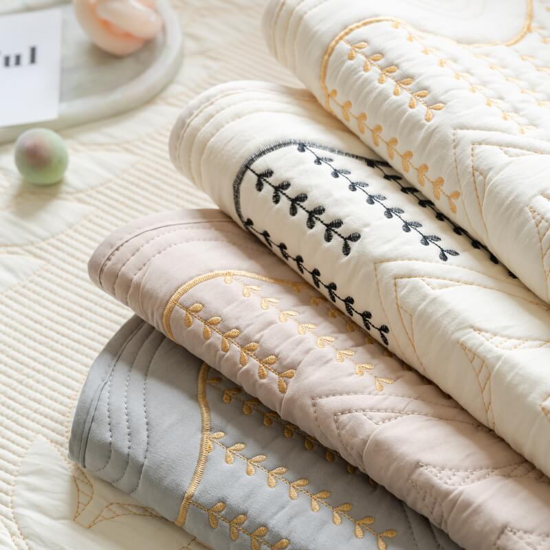 Cream Style Leaf Pattern Sofa Anti-Scratch Non-Slip Sofa Cover